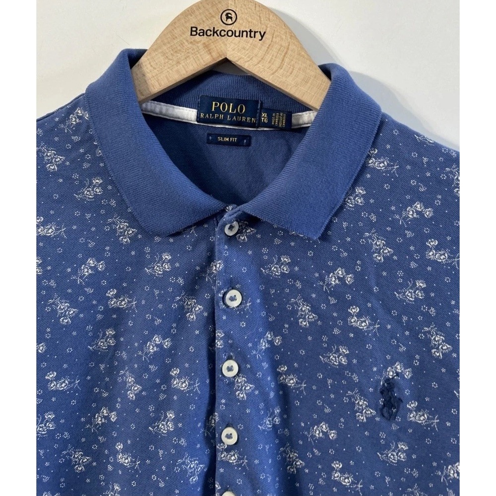 Women's Polo Ralph Lauren SLIM FIT Polo Shirt Sz XL BOUQUET FLORAL